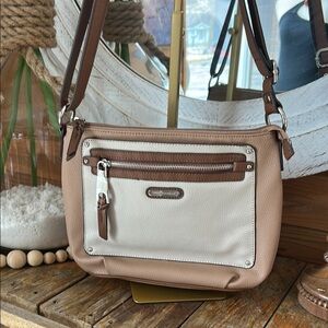 Dana Bushman Brown and Cream Crossbody Bag purse